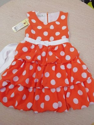 Платье нарядное (110, оранжевый)