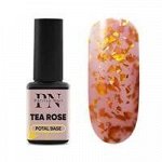 POTAL Tea Rose base каучуковая розовая база с золотой поталью