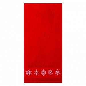 Новогоднее полотенце махровое "Snowflakes" 30х60 см, 100% хлопок, 360гр/м2