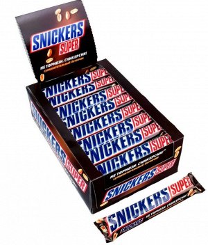 Snickers Super шоколадный батончик с жареным арахисом 80 г 32 шт