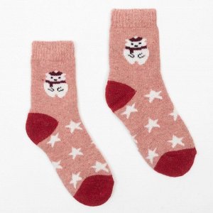 Носки детские шерстяные махровые «Мишка и звезды», цвет МИКС, р-р 22
