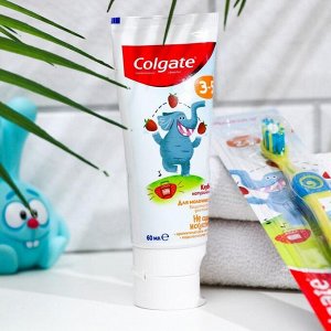 Набор Colgate зубная паста для детей со вкусом клубники 60 мл + зубная щётка супер мягкая
