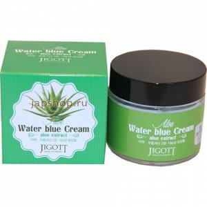 034094 "Jigott" Aloe Water Blue Cream Увлажняющий крем для лица с экстрактом алоэ 70 мл 1/100