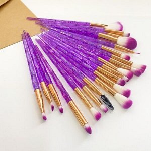 Набор кистей для макияжа (фиолетовый)  (20 шт)
