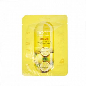 280139 "Jigott" Vitamin Real Ampoule Mask Ампульная тканевая маска с витаминами 27 мл 1/600