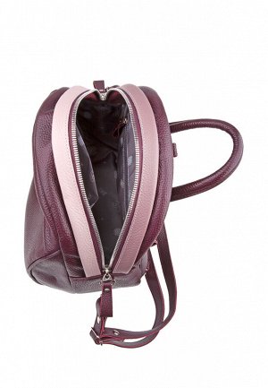 Рюкзак натуральная кожа флотер бордо/розовый/ирис, 77396