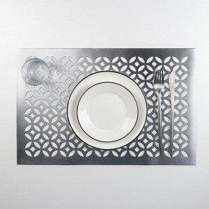 Салфетка кухонная «Грани», 45×30 см, цвет серебряный