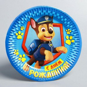 Щенячий патруль. Тарелка бумажная "С Днем Рождения!", PAW Patrol