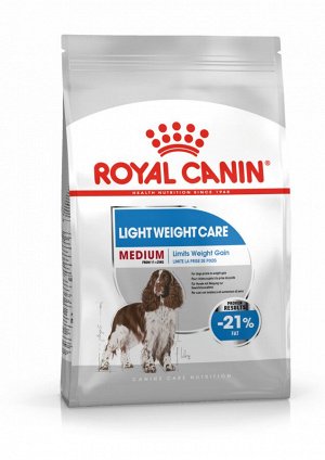 MEDIUM LIGHT WEIGHT CARE (МЕДИУМ ЛАЙТ ВЕЙТ КЭА)
Питание для склонных к набору веса и малоактивных собак средних размеров в возрасте от 12 месяцев и старше 3 кг