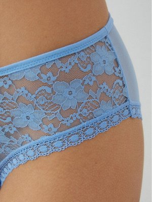LUI et ELLE EFA0302 sky blue Трусики женские слипы кружевные с красивым цветочным дизайном. Задняя часть - мелкая сеточка