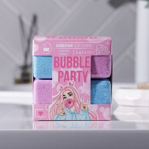 Набор бурлящих кубиков Bubble party, 4 шт х 120 г