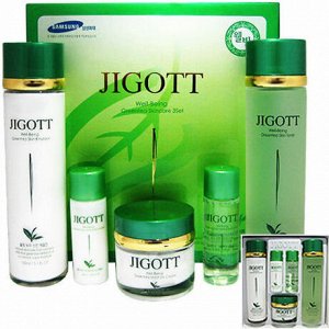 281266 "Jigott" Подар. н-р JIGOTT WELL-BEING GREENTEA 3SET с экстрактом зеленого чая (тонер/эмульсия/крем) 1/20