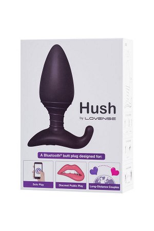 Анальная втулка LOVENSE Hush (L), силикон, черная, 12,1 см