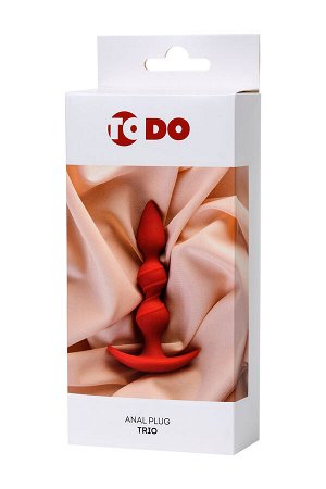 Анальная втулка ToDo by Toyfa Trio, силикон, красная, 16 см,  3,3 см