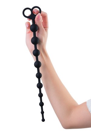 Анальные бусы POPO Pleasure by TOYFA Cephei, водонепроницаемые, силикон, черные, 33,5 см, ? 2,4 см