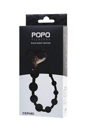 Анальные бусы POPO Pleasure by TOYFA Cephei, водонепроницаемые, силикон, черные, 33,5 см, ? 2,4 см