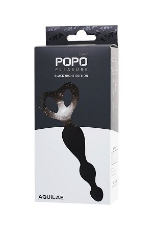 Анальная втулка POPO Pleasure by TOYFA Aquilae, водонепроницаемая, силикон, черная, 18 см,  3 см