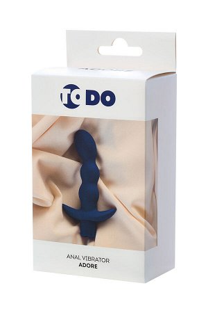 Анальный вибратор ToDo by Toyfa Adore, влагостойкий, силикон, синий, 15 см, ? 3,1 см