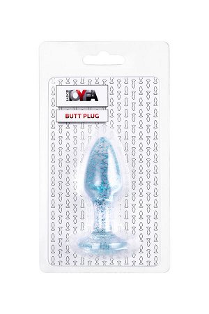 Анальная втулка TOYFA Basic, акрил, голубой, 8 см, ? 2,8 см