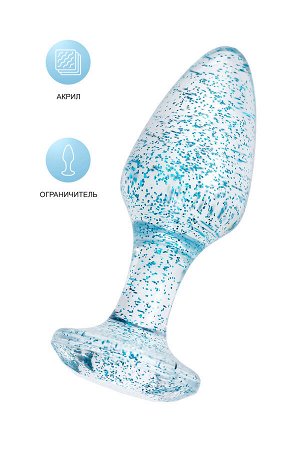 Анальная втулка TOYFA, акрил, голубой, 8 см,  2,8 см