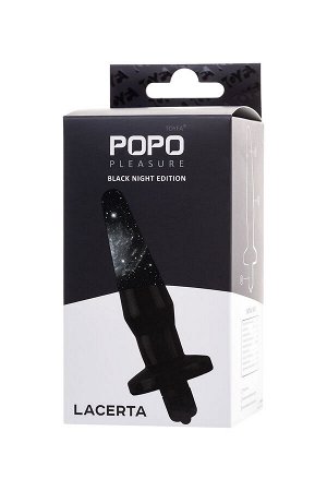 Анальная втулка POPO Pleasure by TOYFA Lacerta с вибрацией, TPR, черная, 12,1 см