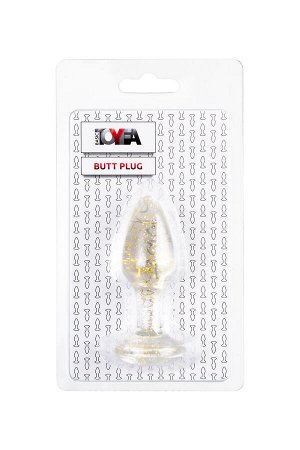 Анальная втулка TOYFA Basic, акрил, золотой, 8 см, ? 2,8 см