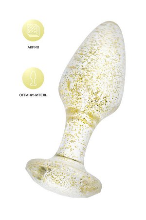 Анальная втулка TOYFA, акрил, золотая, 8 см,  2,8 см