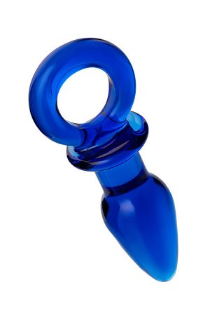 Анальная втулка Sexus Glass, стекло, синяя, 14 см, ? 3,5 см