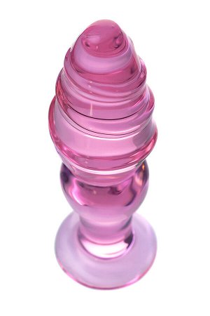 Анальная втулка Sexus Glass, стекло, розовая, 13,5 см, ? 4 см