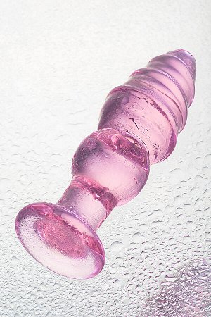 Анальная втулка Sexus Glass, стекло, розовая, 13,5 см,  4 см