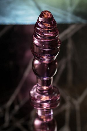 Анальная втулка Sexus Glass, стекло, розовая, 13,5 см,  4 см