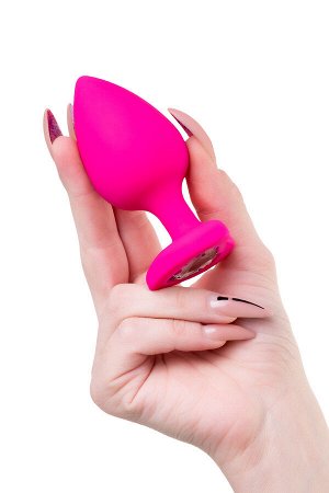 Анальная втулка ToDo by Toyfa Diamond Heart, силикон, розовый, 9,5 см, ? 4 см