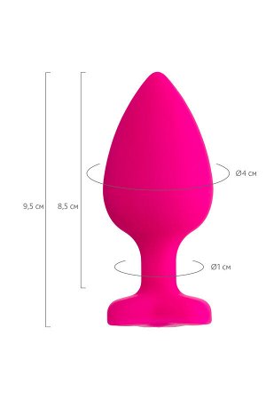 Анальная втулка ToDo by Toyfa Diamond Heart, силикон, розовый, 9,5 см, ? 4 см