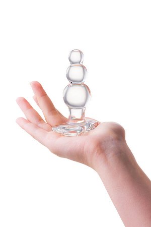 Анальная втулка Sexus Glass, стекло, прозрачная, 10,5 см,  3,5 см