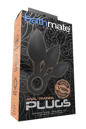 Набор анальных плагов Bathmate Anal Training Plugs, силикон, чёрный