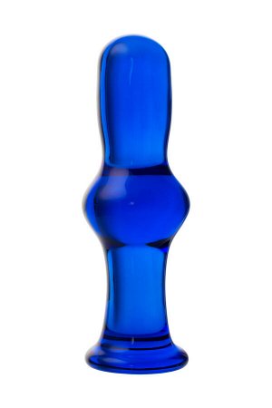 Анальная втулка Sexus Glass, стекло, синяя, 13,5 см,  4,5 см