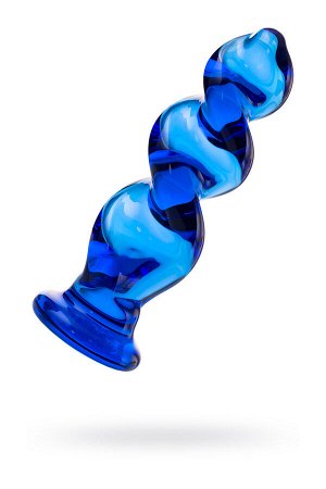 Анальная втулка Sexus Glass, стекло, синяя, 12 см, ? 3,5 см