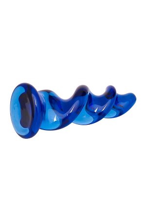 Анальная втулка Sexus Glass, стекло, синяя, 12 см, ? 3,5 см