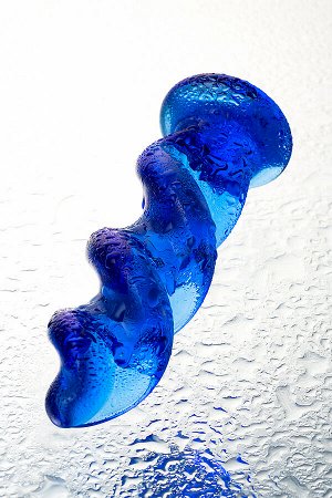 Анальная втулка Sexus Glass, стекло, синяя, 12 см, ? 3,5 см