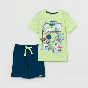Комплект для мальчика (футболка, шорты), морская волна