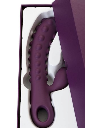 Вибратор с клиторальным стимулятором KOKOS SMON, силикон, фиолетовый, 23 см