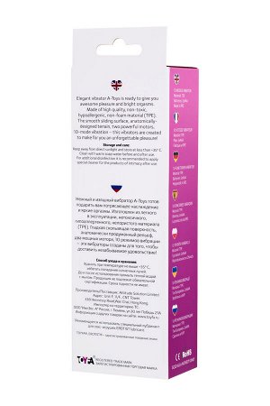 Вибратор с клиторальным стимулятором A-Toys by TOYFA Bubbly, TPE, розовый, 20 см
