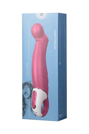 Нереалистичный вибратор Satisfyer Vibes Petting Hippo, силикон, красный, 22,9 см.