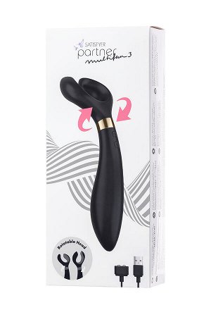 Многофункциональный стимулятор для пар Satisfyer Partner Multifun 3, силикон, чёрный, 23,5 см.