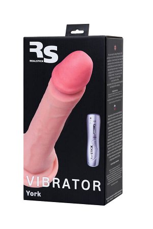 Реалистичный вибратор TOYFA RealStick Elite Vibro, TPR, телесный, 7 режимов вибрации, 21 см.