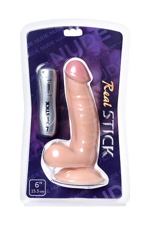 Реалистичный вибратор TOYFA RealStick Nude, PVC, телесный, 7 режимов вибрации, 20 см