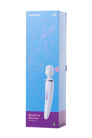 Нереалистичный вибратор Satisfyer Woman Wand, ABS пластик, белый, 34 см.