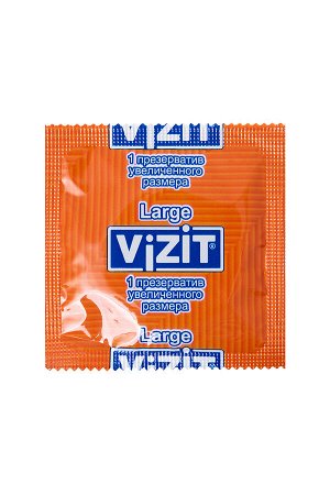 Презервативы Vizit, увеличенного размера, латекс, 18,5 см, 5,2 см, 3 шт.