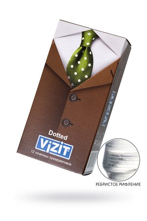 Презервативы VIZIT Dotted Точечные 12 шт, латекс, 18 см