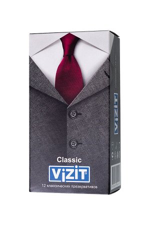 Презервативы VIZIT Classic Классические 12 шт, латекс, 18 см